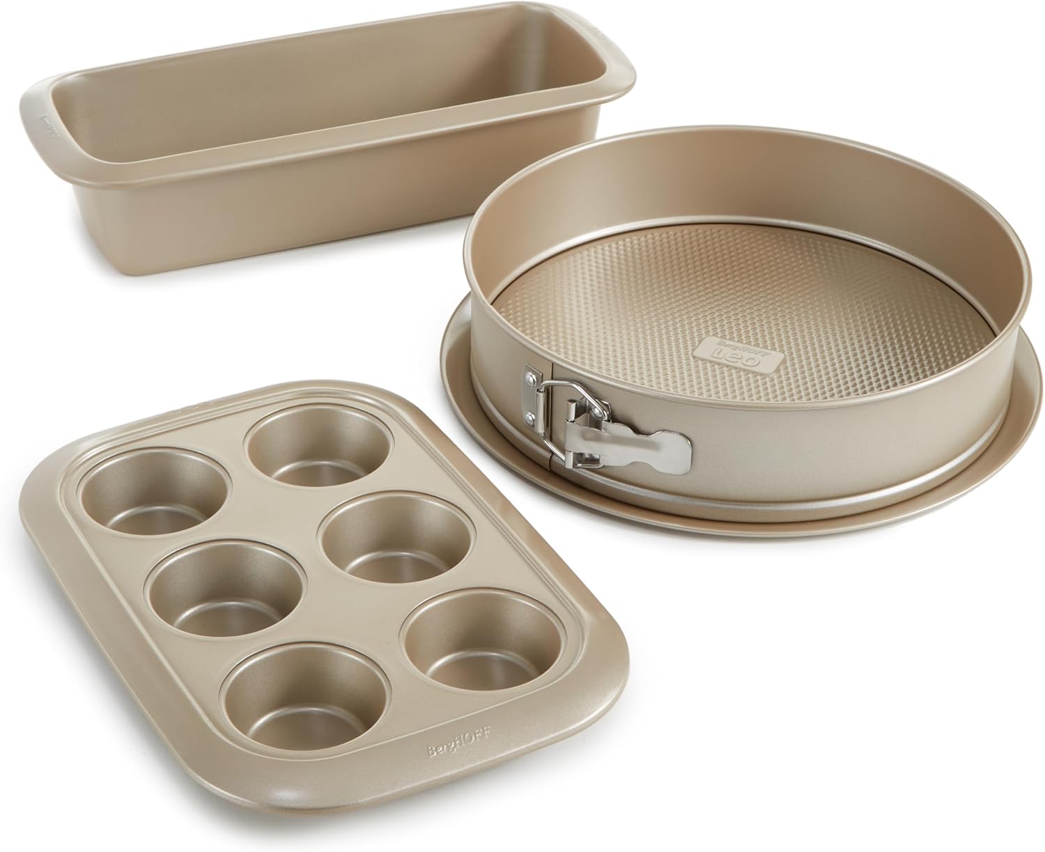 BergHOFF Balance Nonstick 3Pc Bakeware Set, Lightweight Carbon Steel, Ferno-Green, Non-toxic Coating Bakeware, Easy Food Release, Oven Safe Up To 450°F