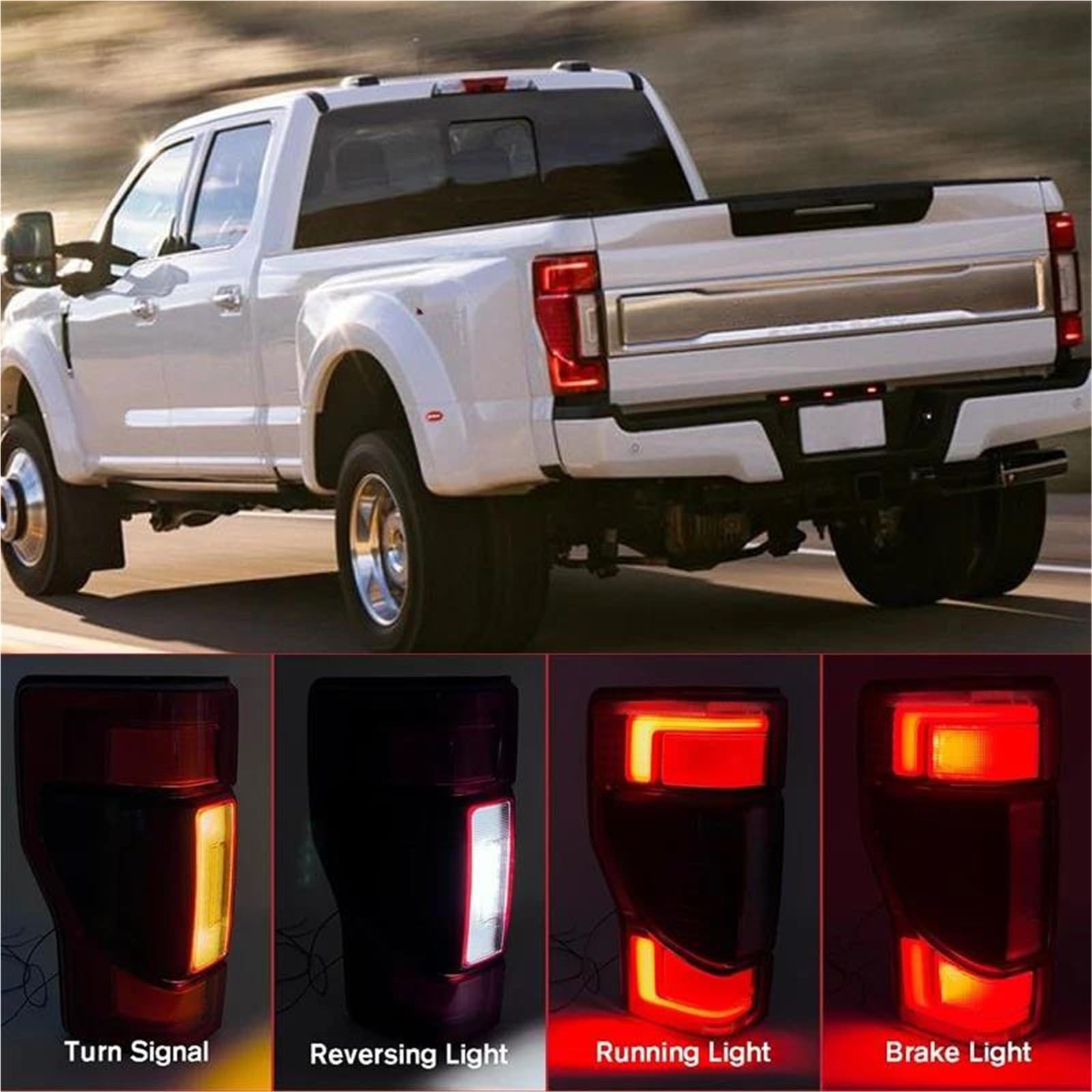 Pilotos Traseros Remolque Led Luz Trasera LED Automóvil Con Conjunto Punto Ciego (módulo NO Incluido) Para Ford F250 F350 Para Super Duty 2020-2022 LC3Z13405(Izquierda)