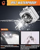 Vista 6 de Nilight D1S HID Headlight Bulb, 6000K Diamond White D1S Bulb Super Bright High Low Beam Xenon Headlights Replacement, 2-Pack
