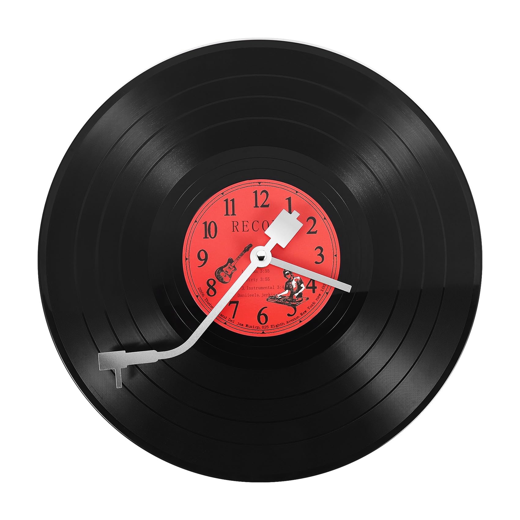 detee European Retro Nostalgic Ultra-Quiet Clock Vinyl Record Personality Wall Clock Cafe Bar Decorative Wall Clock