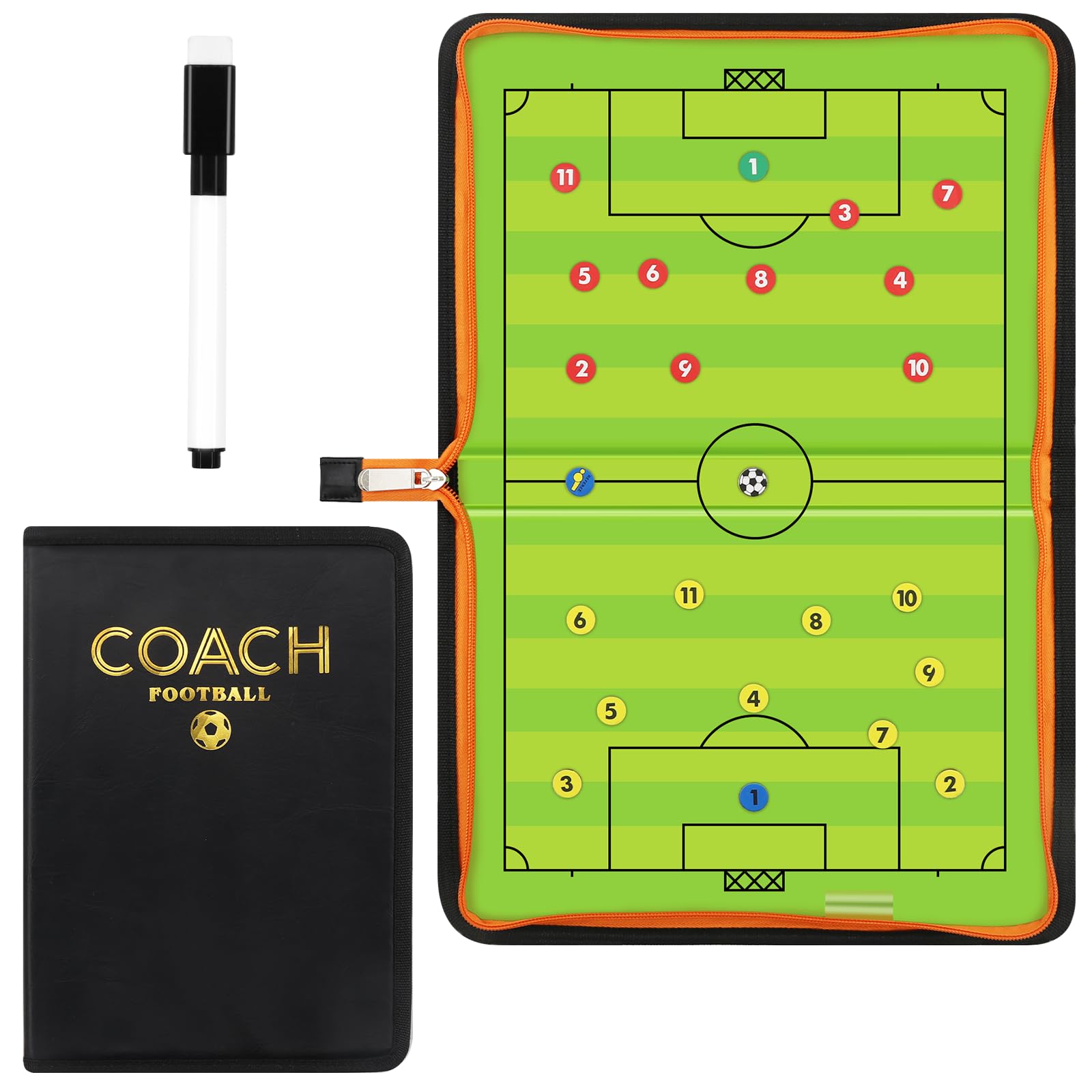 Newthinking Football Tactics Board, Magnetic Football Coaching Strategy Board Kit with Magnets, Whiteboard Marker, Football Coaching Equipment for Teaching and Game-image-25