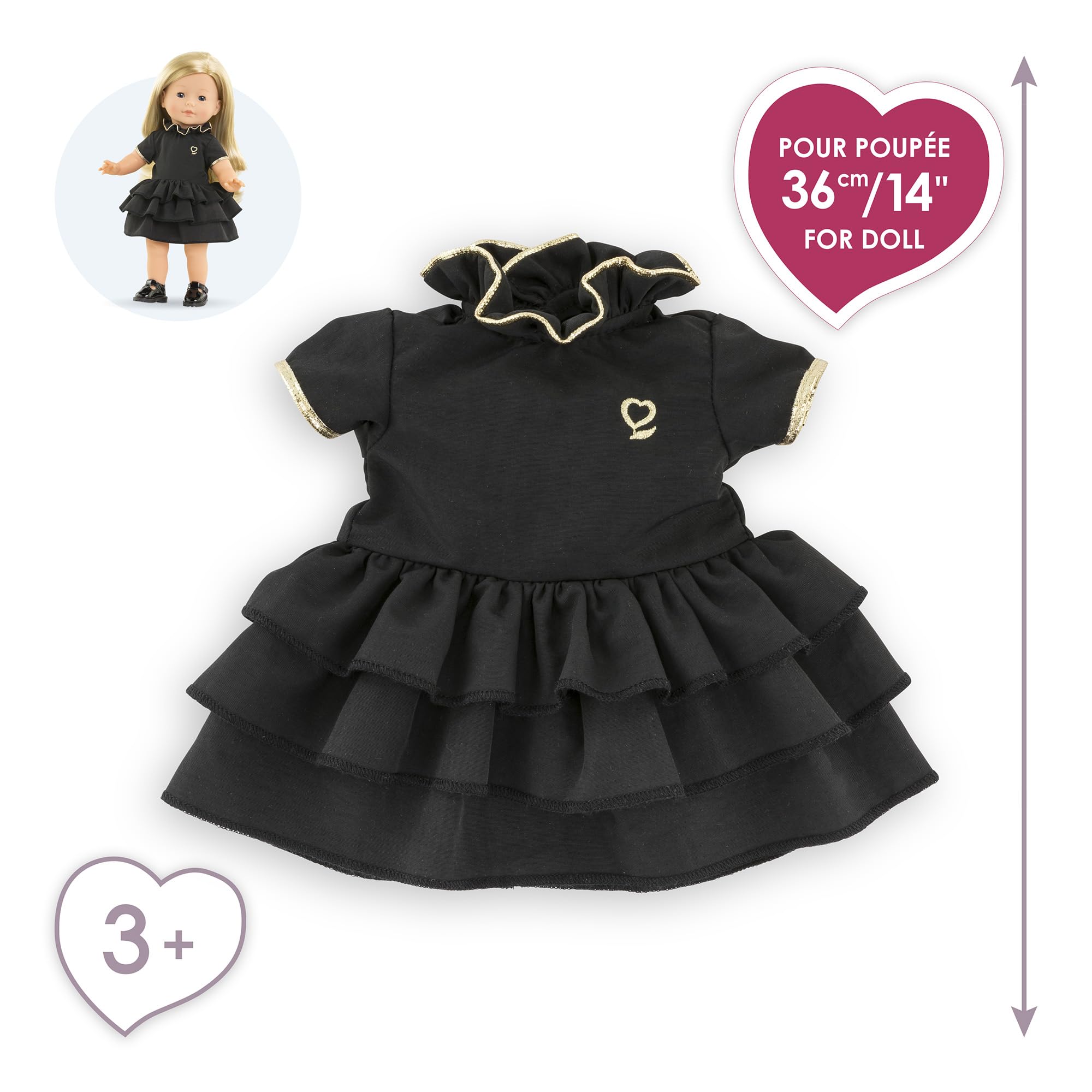 Ma Corolle - Petite Robe Noire, vêtement, pour poupée Ma Corolle, 36cm, dès 3 Ans, 9000212850
