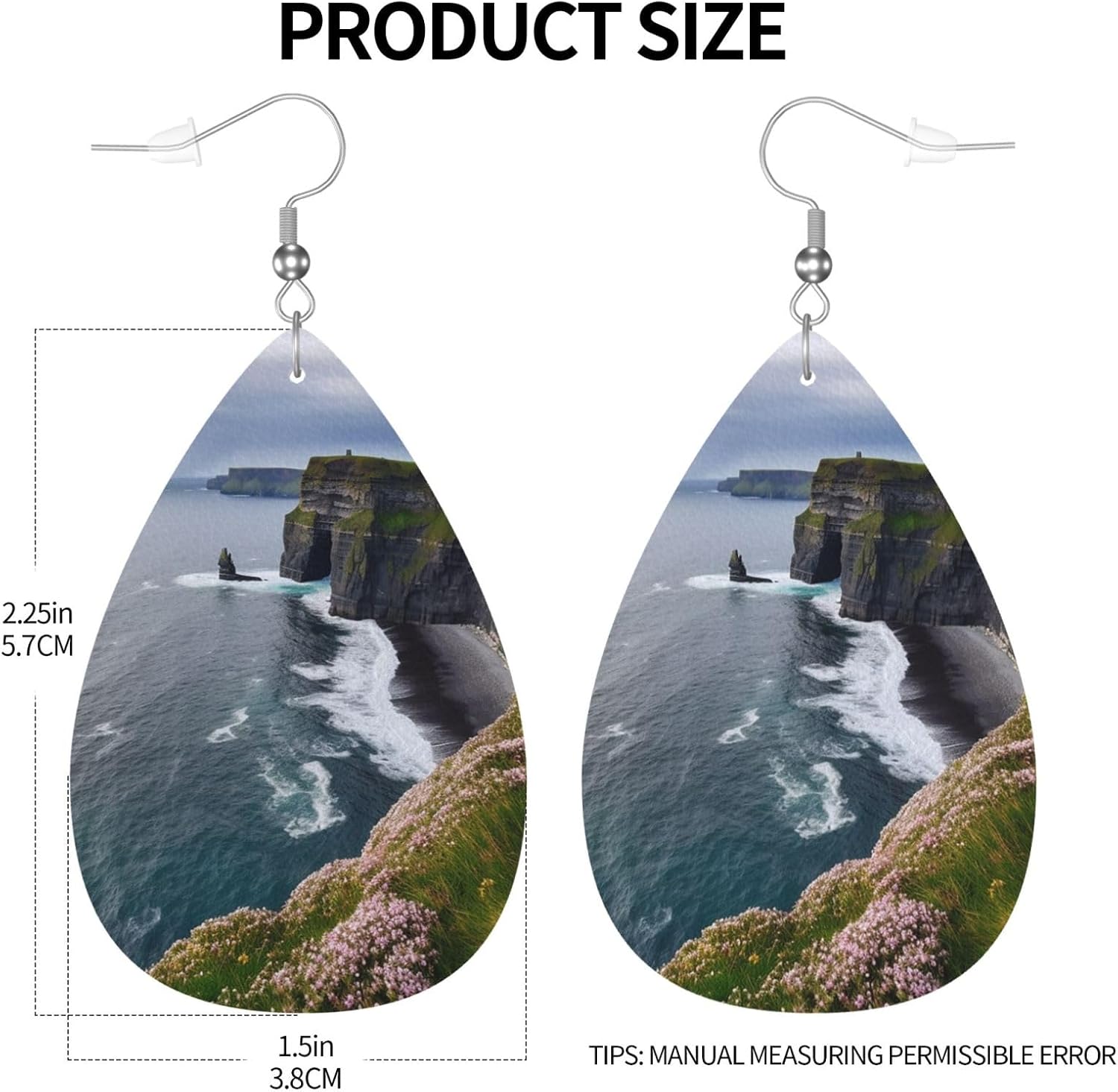 Leather Earrings for Women Teardrop Earring Dangle Drop Jewelry Accessories image 3