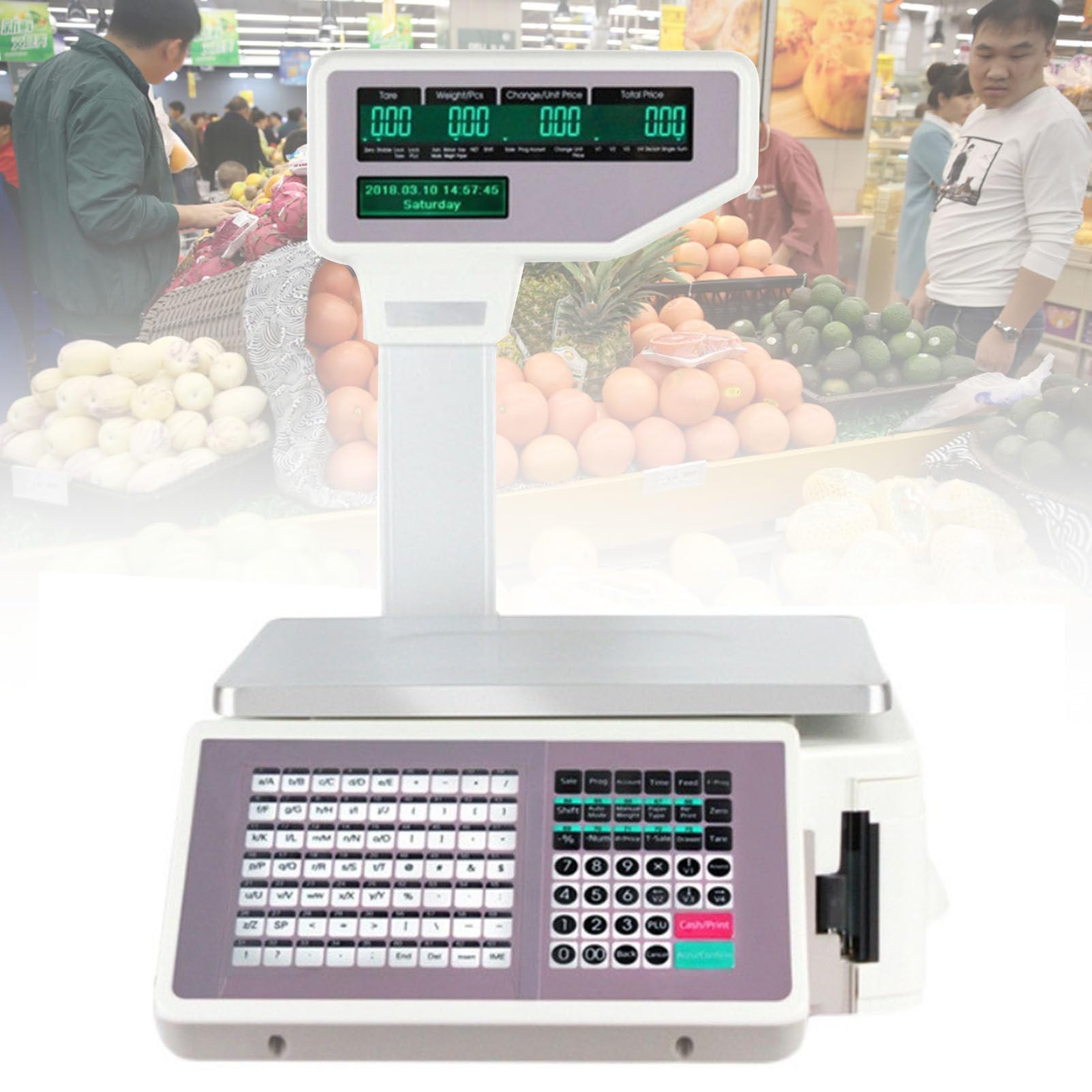 MYUYEE Electronic Price Computing Scale,Digital Deli Weight Scales,Lcd Digital Commercial Food Fruit Meat Produce Counting Weight, For Retail Store
