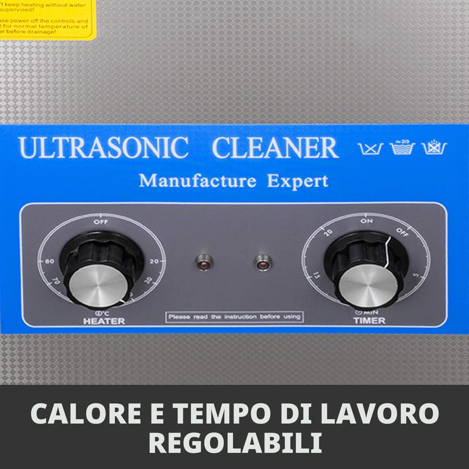 VEVOR Pulitore a Ultrasuoni con Timer di Riscaldamento 6,5L, Pulitore a Ultrasuoni Professionale 220V, Pulitore a Ultrasuoni in Acciaio Inox 40 kHz per la Pulizia di Anelli, Occhiali, Strumenti