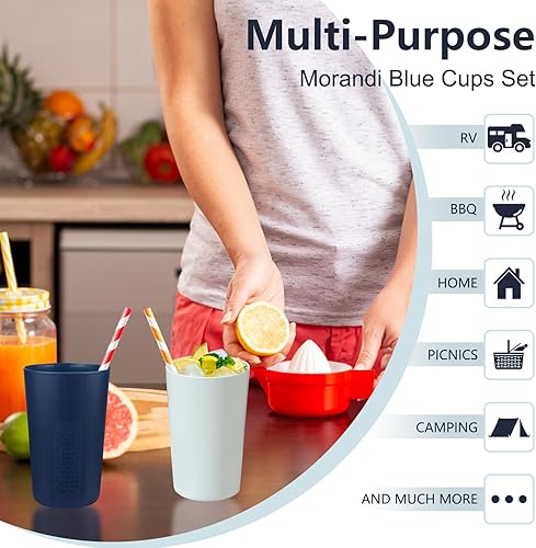 Miniatura 7 de BEWOS Juego de platos llanos, 10.2 pulgadas (4 piezas) y 7.5 pulgadas (4 piezas) platos irrompibles, vajilla sin BPA, platos reutilizables para