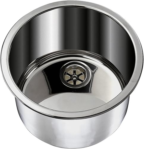 Ambassador Marine Fregadero cilíndrico de acero inoxidable cepillado