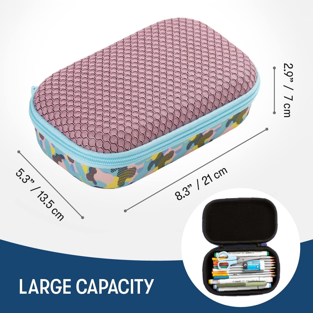 ZIPIT Mesh Pencil Box for Girls | Pencil Case for School | Organizer Pencil Bag | Large Capacity Pencil Pouch (Pink)