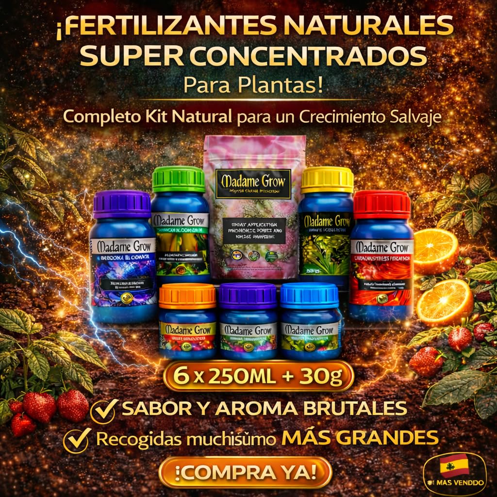 MADAME GROW - Fertilizante orgánico - KIT PREMIUM 7PACK - (6x250ml+30gr)