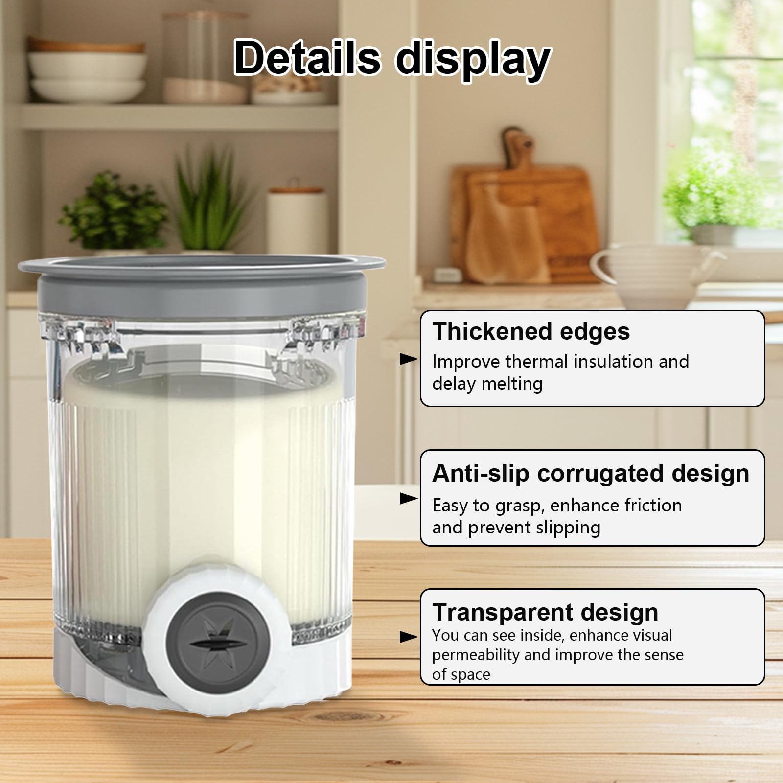 Lot de 4 Pots à Glace Compatibles pour Ninja NC700 NC701 - Récipients pour Pintes Creami Swirl et Couvercle (Gris/Rose/Vert/Bleu) - Sans BPA et Passe au Lave-Vaisselle