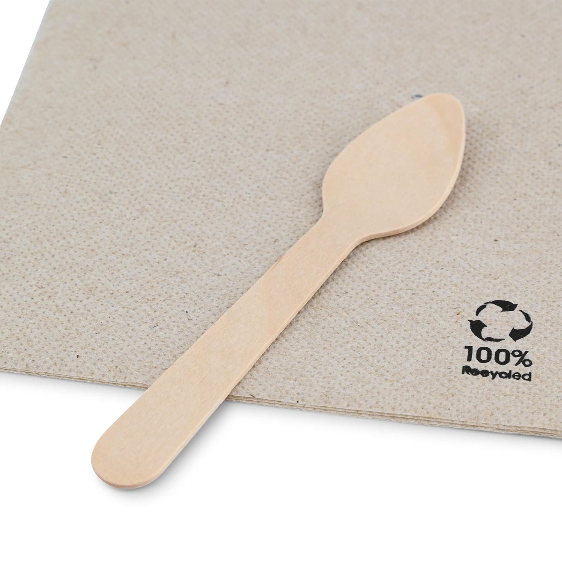 BIOZOYG Cucchiaio da tavola usa e getta ecologico in legno biodegradabile 100 pezzi 11cm