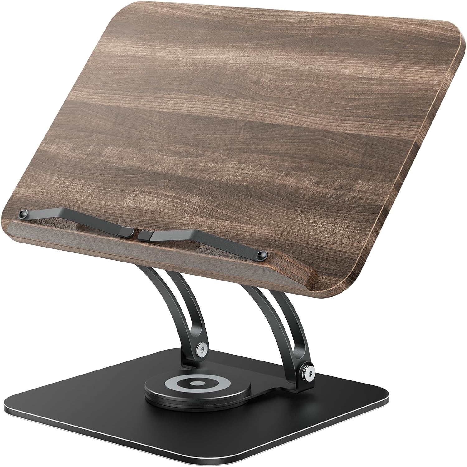 Tounee Adjustable Book Stand with 360° Swivel Base,Matte Black
