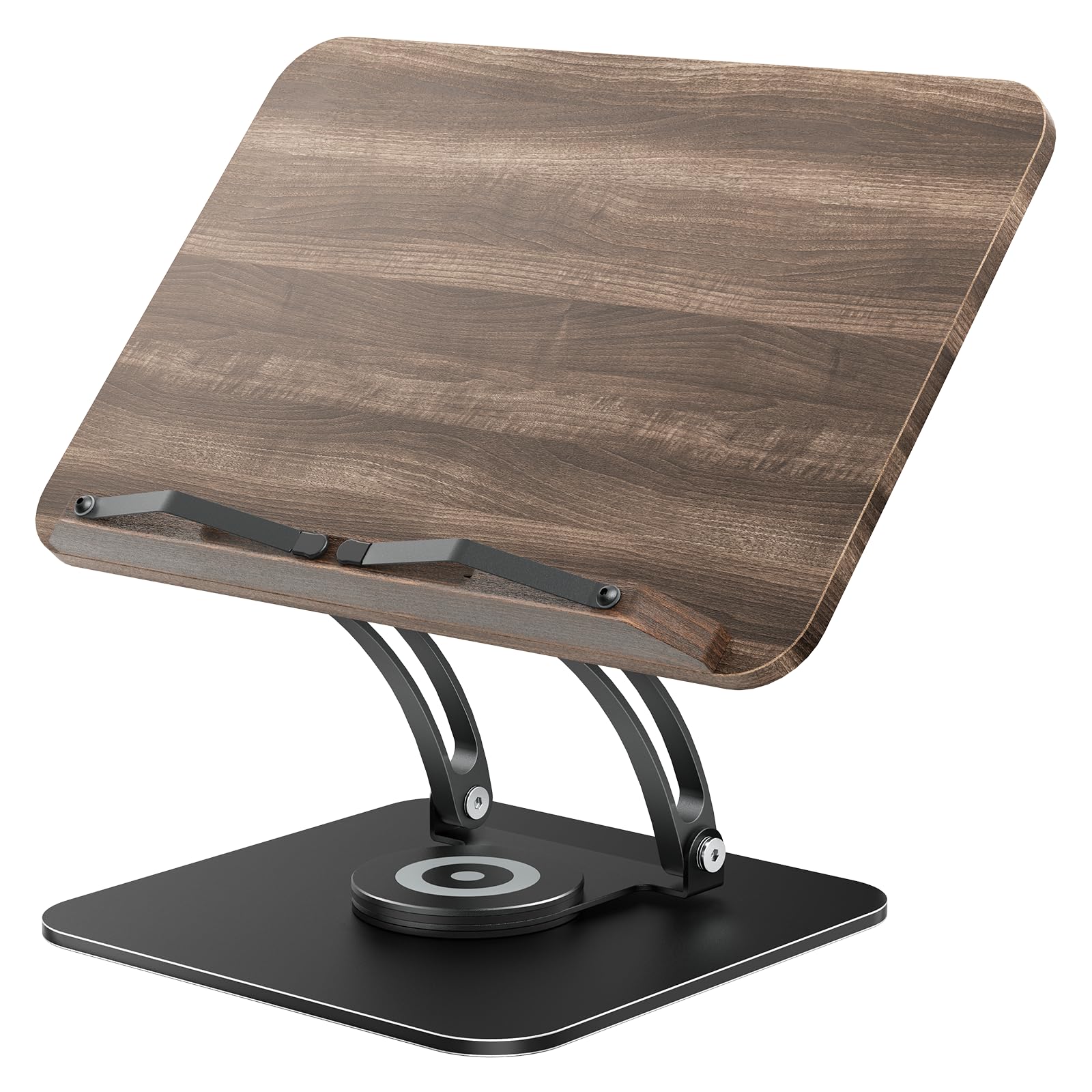 Tounee Adjustable Book Stand with 360° Swivel Base -Matte Black