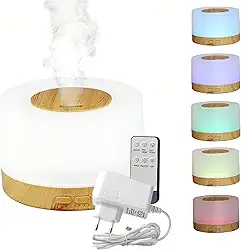 Umidificador Difusor Aromatizador Purificador De Ar 500Ml Ultrassônico Com Controle E Luz De Led 7 Cores Bivolt