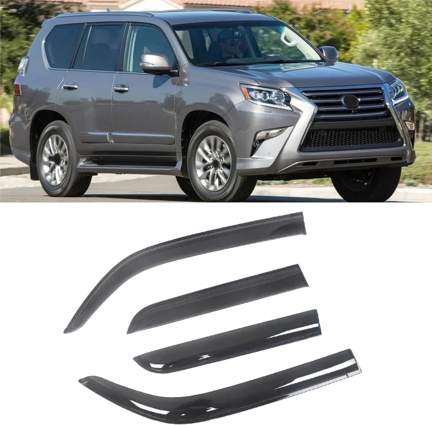 ZADIKO Wind Deflectors for Lexus GX J150 2010-2016 Window Wind Deflector Visor Rain Smoke Guards Automotive Accessories Door Rain Deflectors