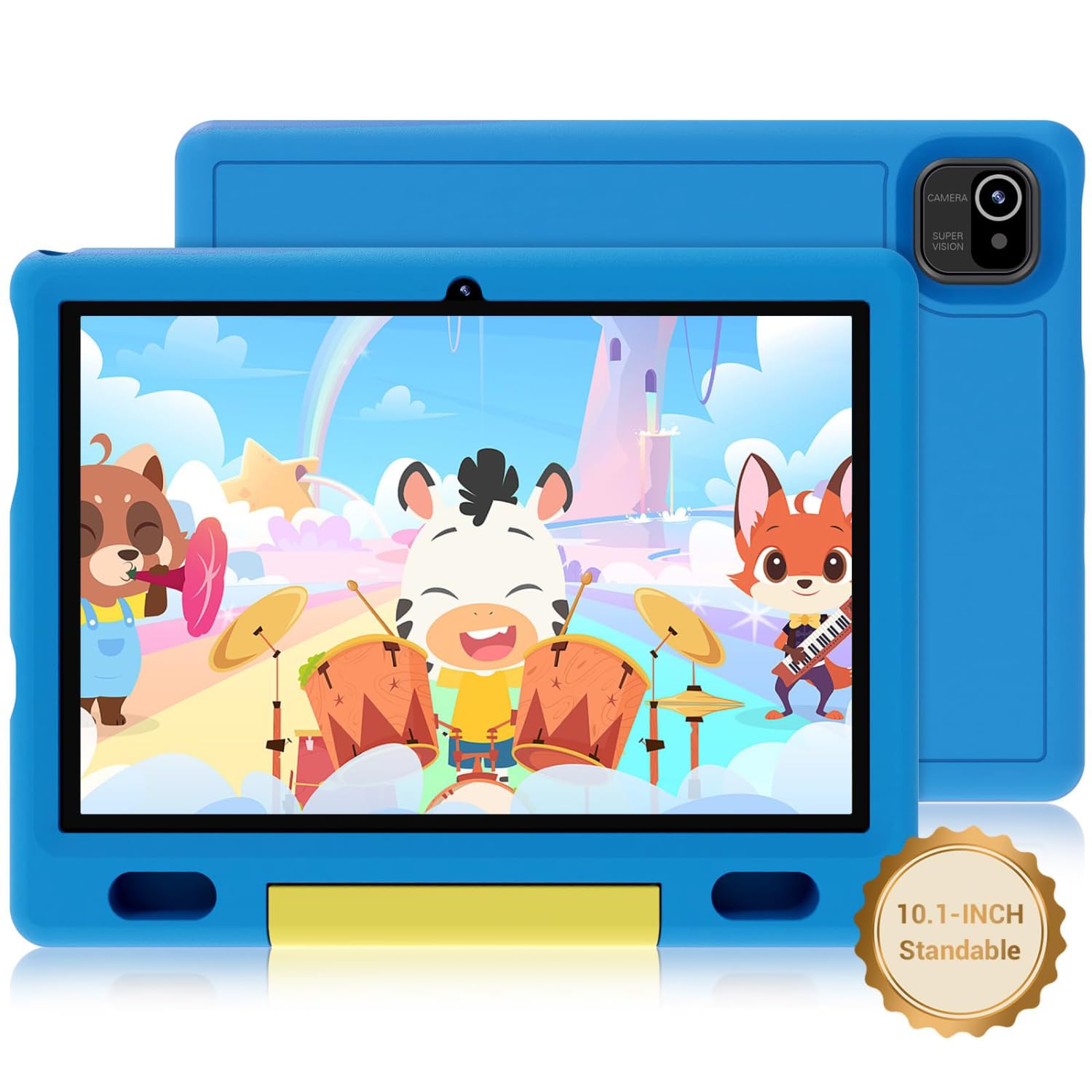 Tablet for Kids- Android 13 Kids Tablet with Case Included, Bright 10.1" HD Screen, Pre-Installed Educational Apps, Parental Controls, 4(2+2) GB RAM 32 GB ROM