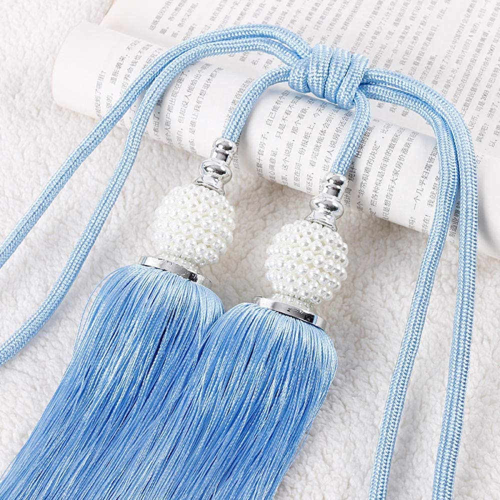 Embrasse de Rideaux à Pompons, Attache Rideau Double Boule en Perles, Oreilles suspendues, Corde Polyvalente for Suspendu