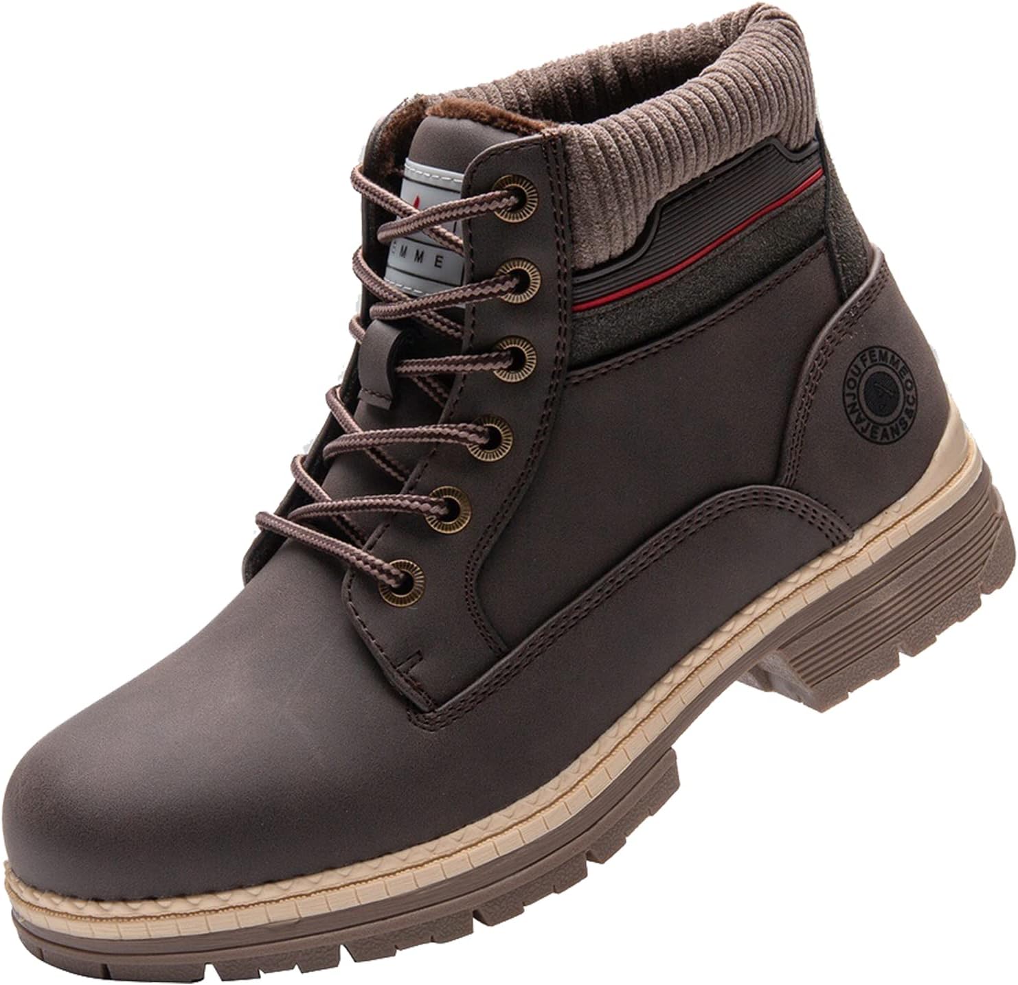 ANJOUFEMME Work Hiking Boots for Women Waterproof - Womens Outdoor Ankle Boots Lightweight Snow Winter Boots for Trekking Walking