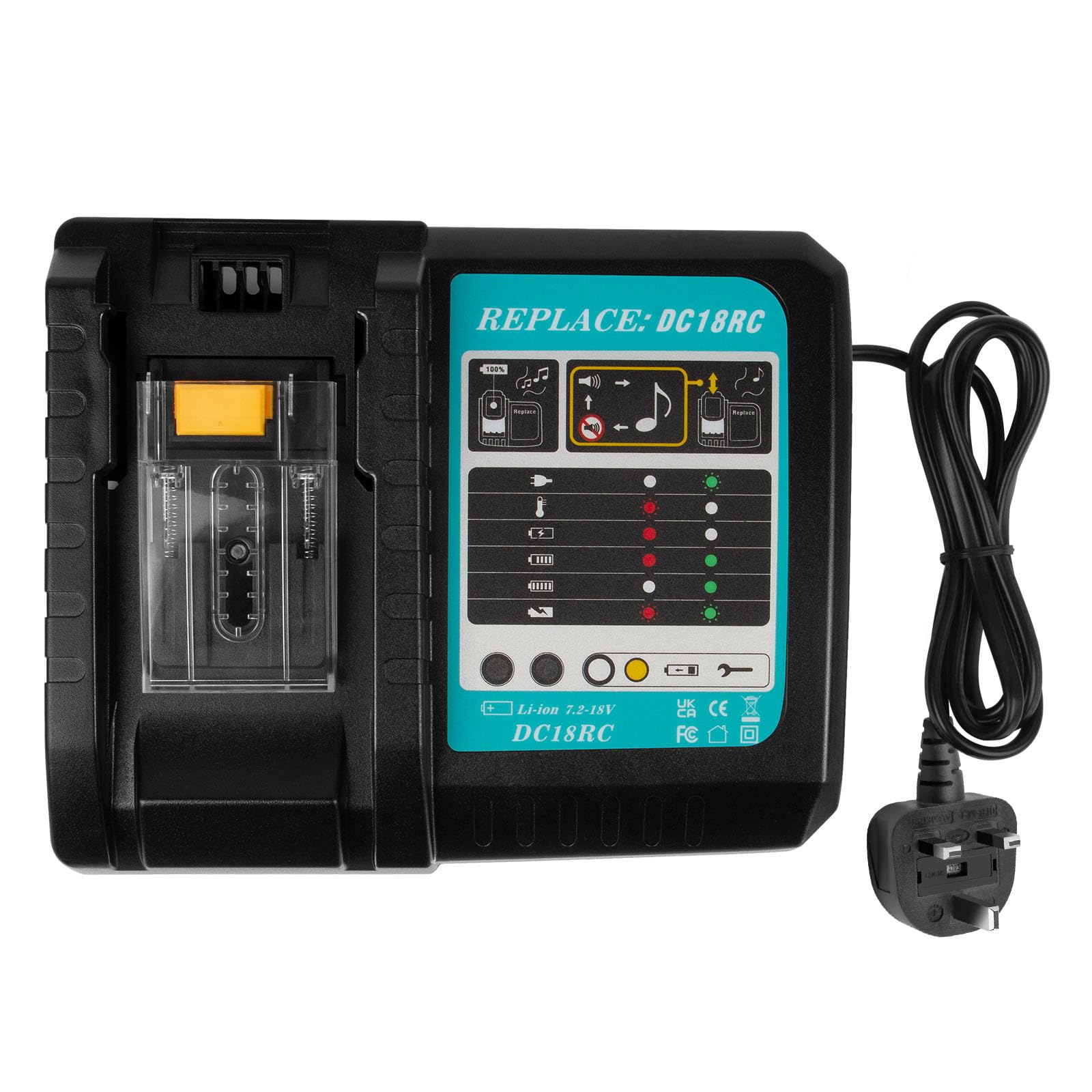 ASUNCELL 18V Charger for Makita Battery, 3A 14.4-18V DC18RC Charger compatible with Makita Li-ion Battery BL1830 BL1840 BL1850 BL1860 BL1815 BL1430 BL1450 BL1440 BL1415 DC18RD