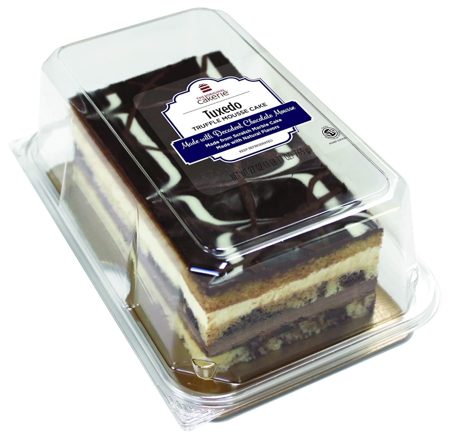 The Original Cakerie Tuxedo Truffle Mousse Layer Cake - 6 Slice Frozen Dessert, 27 oz Chocolate Indulgence