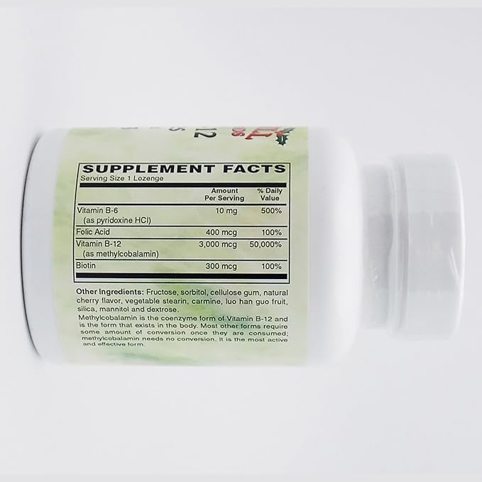 Metil B-12 Cereza 50 Comprimidos Holly Hill Health Foods miniatura 2
