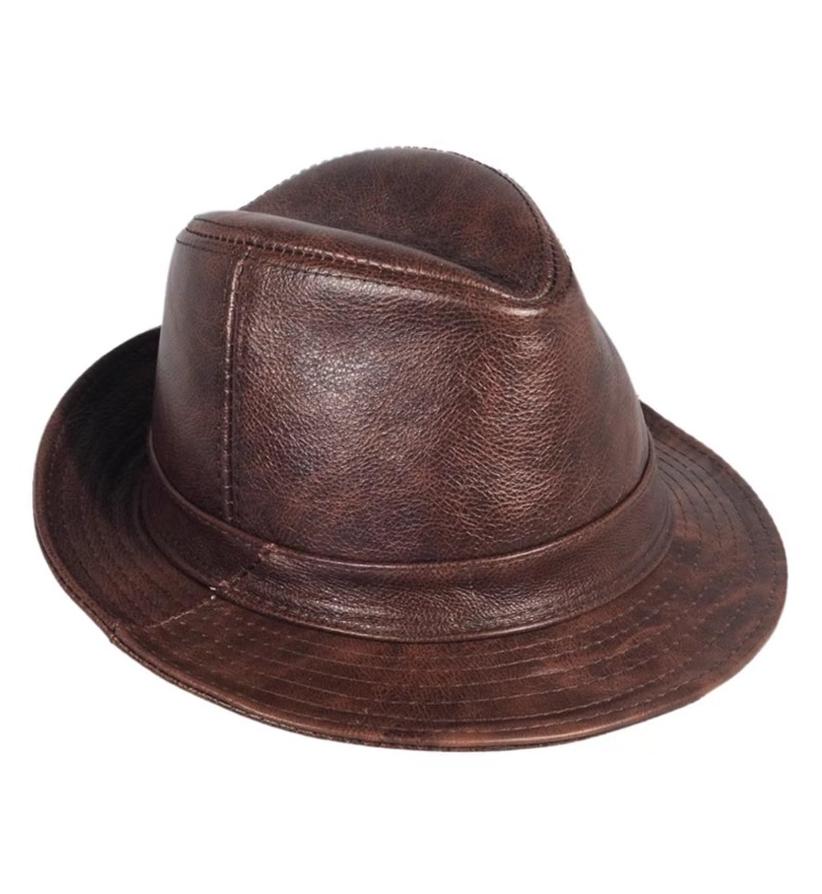 Elegante Sombrero de Fieltro de Piel sintética/Sombrero Panamá, Unisex, marrón - 3XL