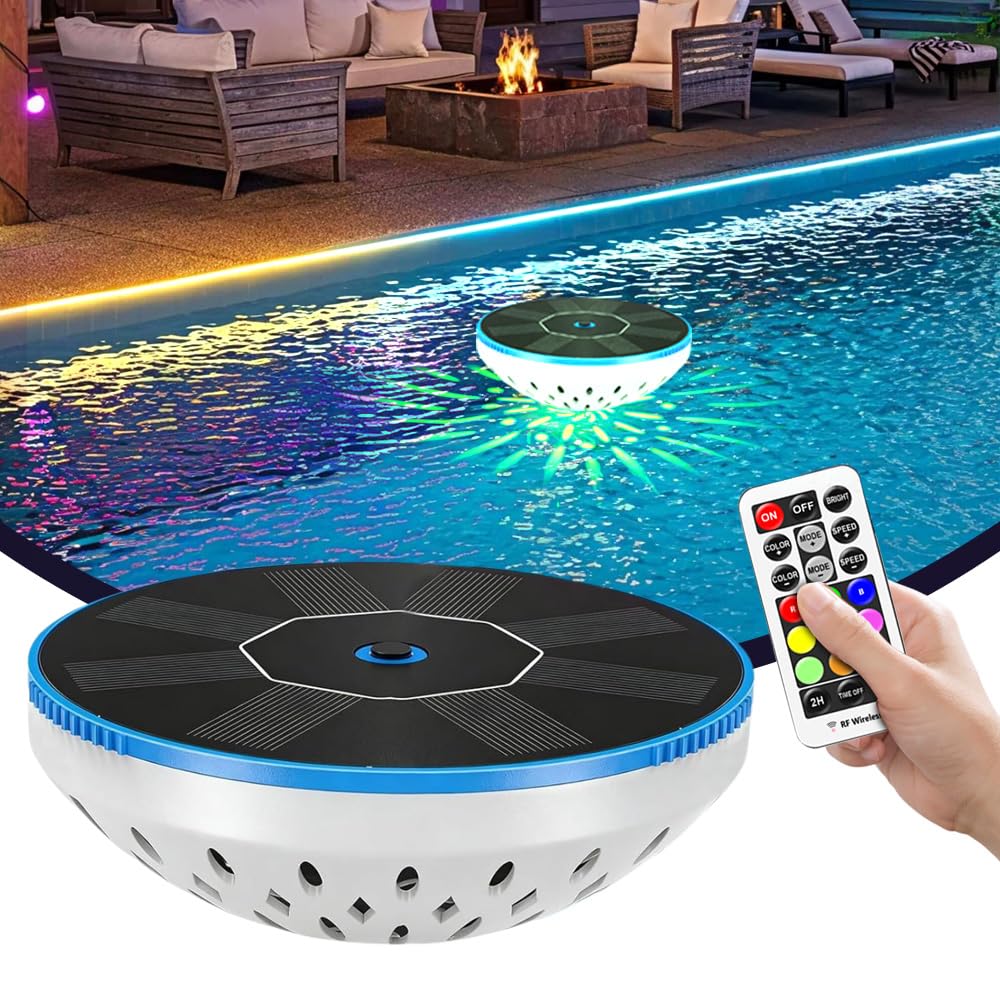 Luci Da Piscina Solari Galleggianti A LED RGB Con Telecomando, IP68 Impermeabili Per Laghetti E Spa - Foto 2