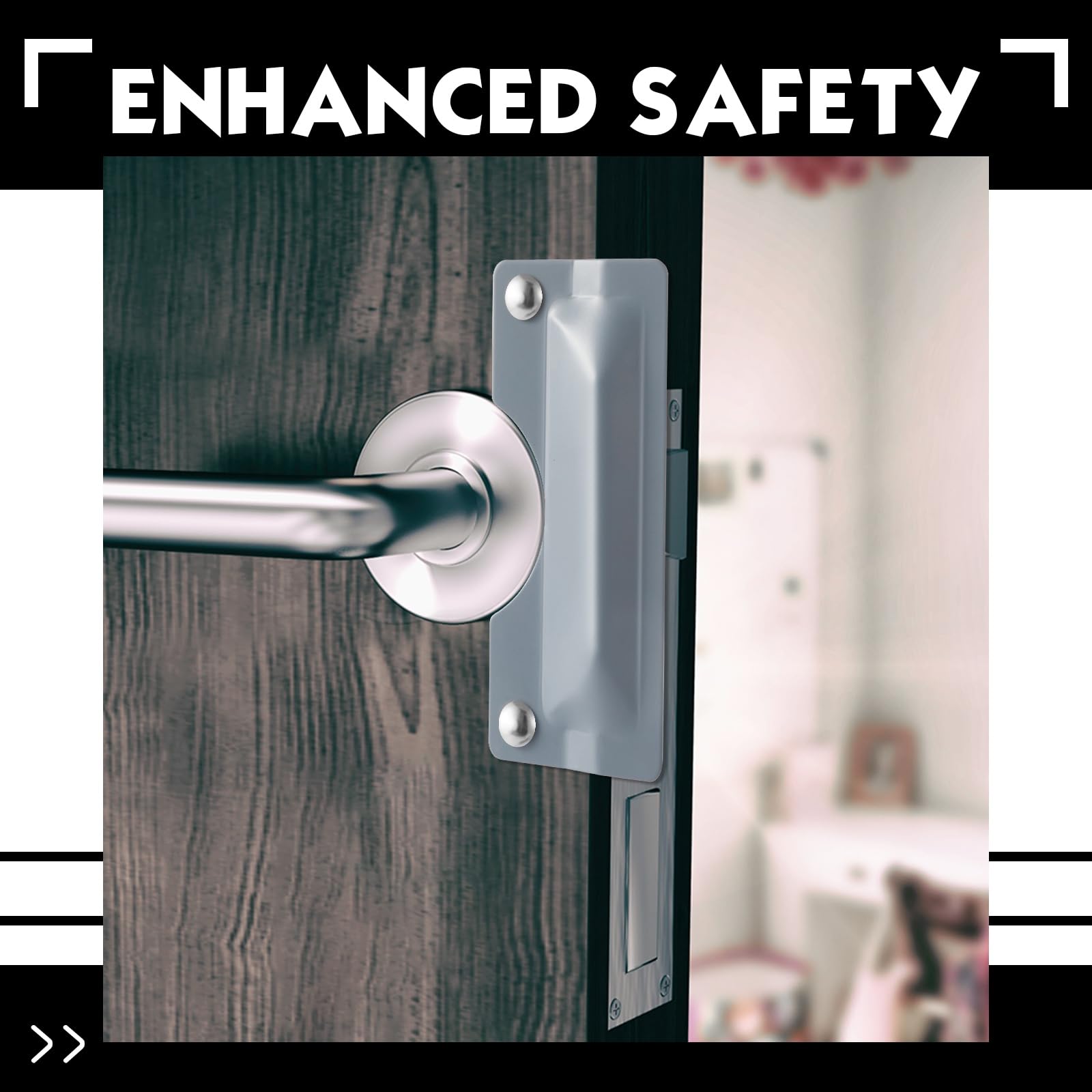 Yaocom 2 placas de seguridad de acero al carbono galvanizadas de 3 x 7 pulgadas, placa de seguridad de puerta gris, fácil de instalar, contra entrada forzada