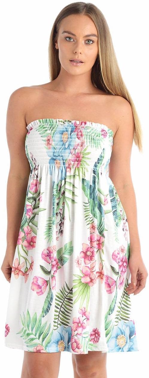 Women,s Ladies Sheering Plus Size Boob Tube Bandeau Strapless Top Dress One Size Fit (4-22)
