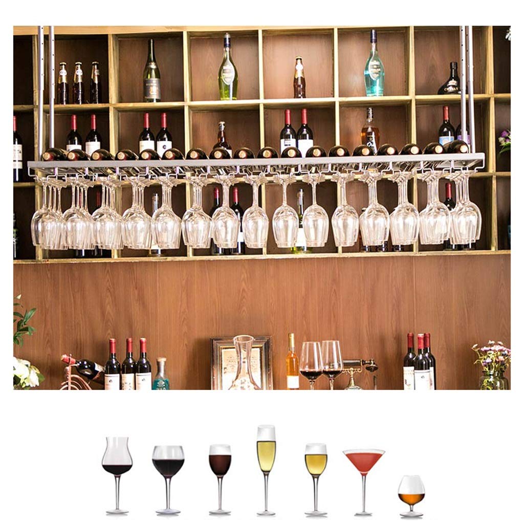 Casier à vin de plafond porte-verres à pied étagère de rangement suspendue pour cuisine