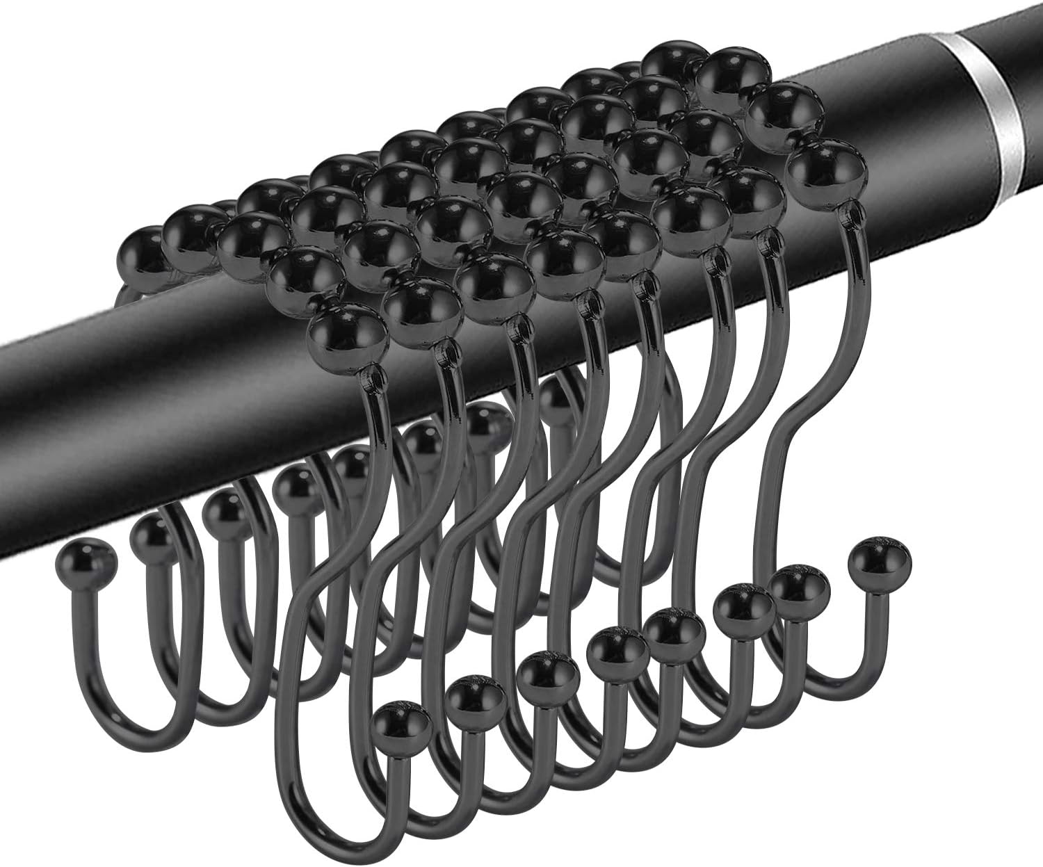 Shower Curtain Hooks with Double Different Heights