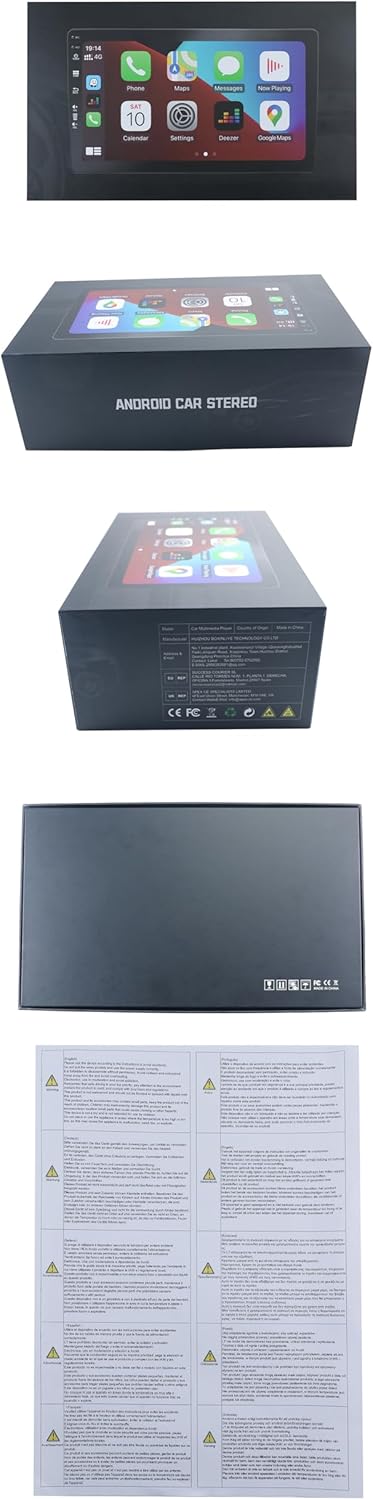 Screenshots demonstrating fast-boot, GPS navigation, reversing camera view, and 360-degree camera functionality