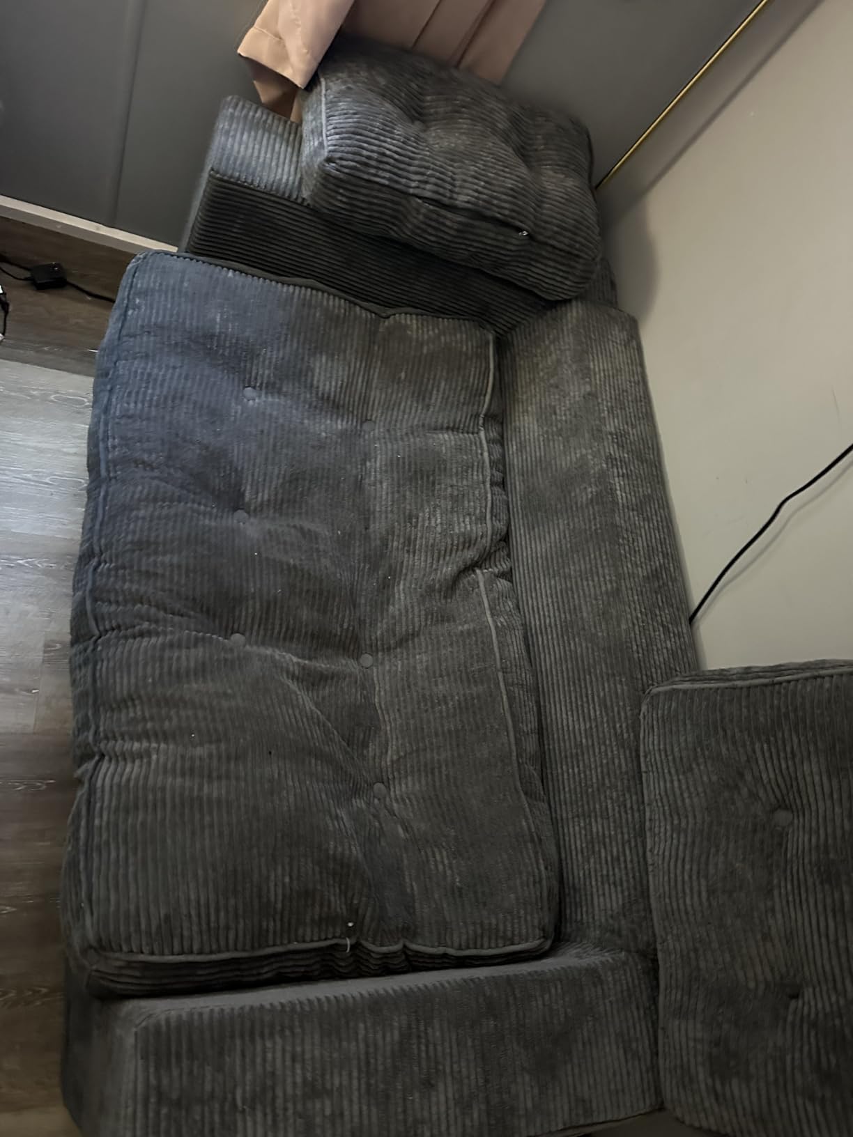 MAXYOYO Bean Bag Loveseat Sofa, Black photo review