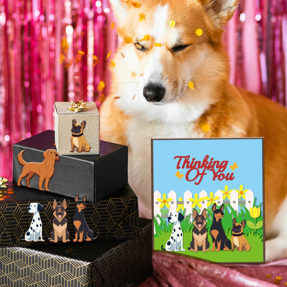 GLOBLELAND Pets Dogs Cutting Dies for DIY Scrapbooking Metal Collie Dalmatian Golden Retriever Cut Dies Corgi Doberman Bulldog Beagle Dachshund Die Cuts for Card Making Embossing Photo Album - Image 2