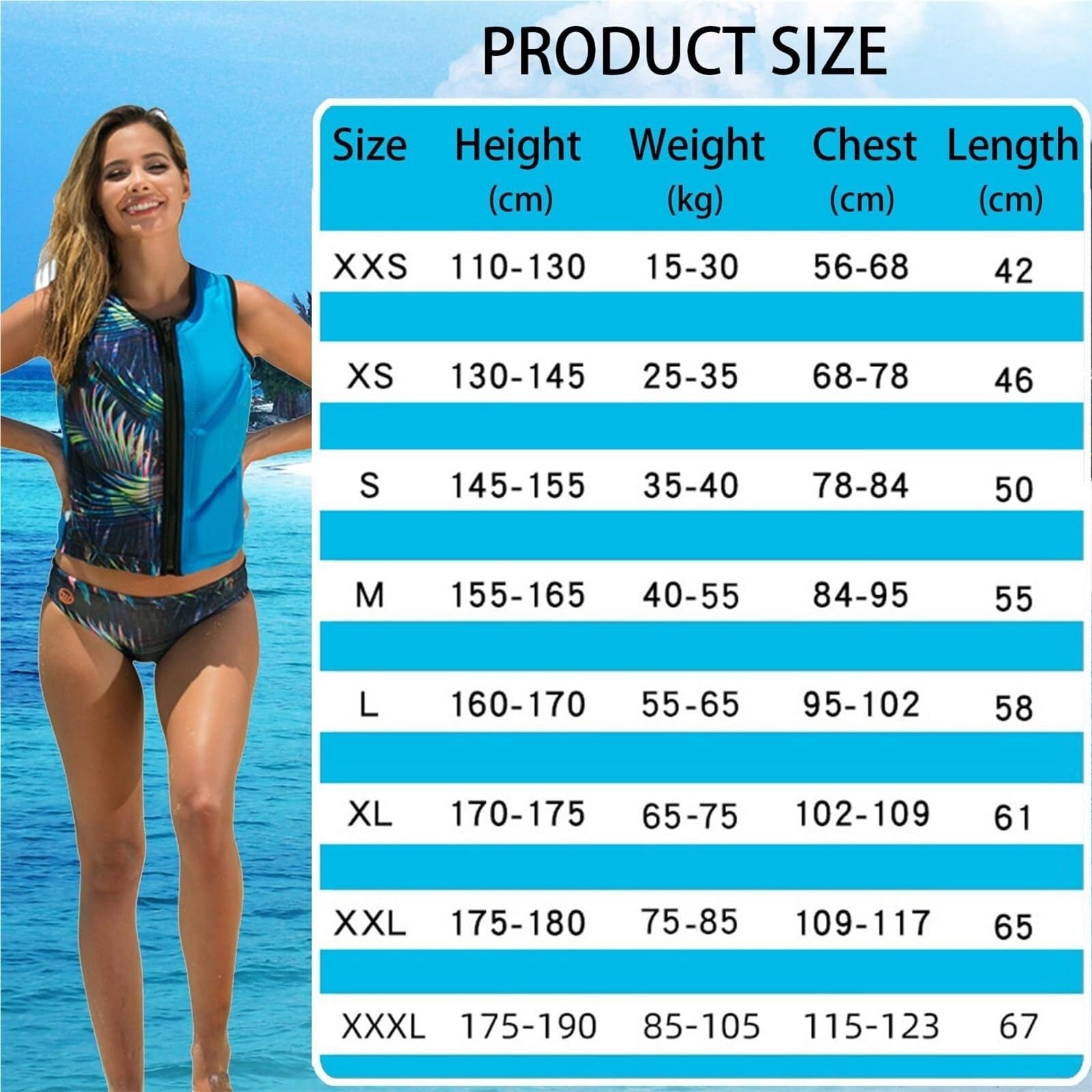 Chaleco de surf para adultos de neopreno de alta flotabilidad, chaleco de surf para hombres y mujeres, kayak, pesca, canotaje, natación, remo, deportes acuáticos, actividades
