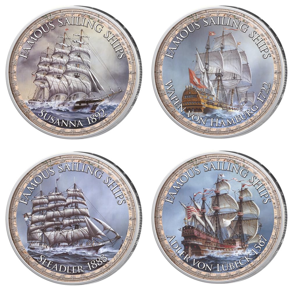 Berühmte Segelschiffe Kollektion Cook Islands Set 10 Münzen Etui