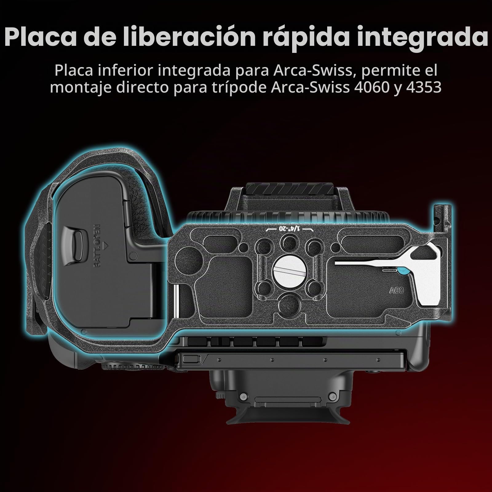 SMALLRIG Black Mamba Kit de Jaula para Cámara para Canon para EOS R5 Mark II con Asa Superior y Abrazadera de Cable Dedicada, Soporte para Cámara de Aleación de Aluminio - 4976