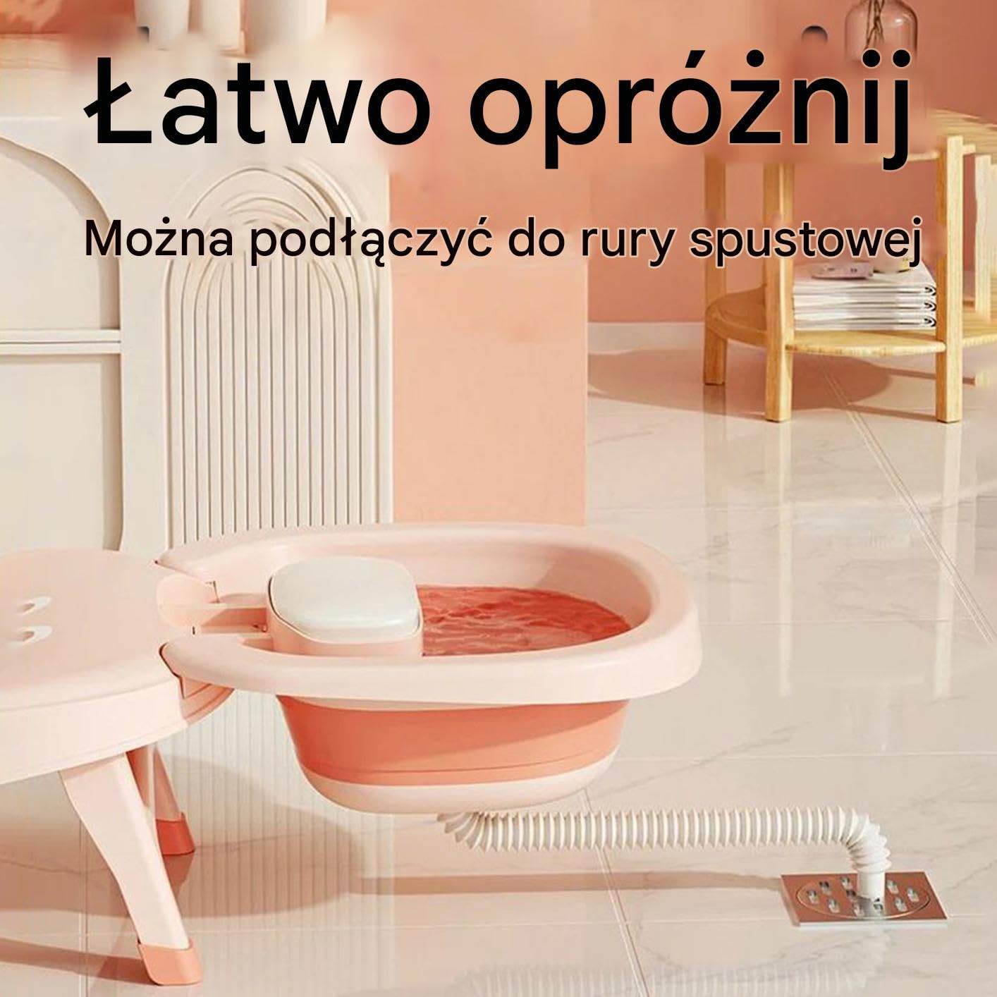 Składane Krzesełko Niemowlęce Do Mycia Włosów Leżaczek Do Płukania Włosów | Składany Fotel Fryzjerski Myjący Włosy Dzieci Dla Dzieci 0-10 Lat Mycie Włosów W Domowej Łazience Pod