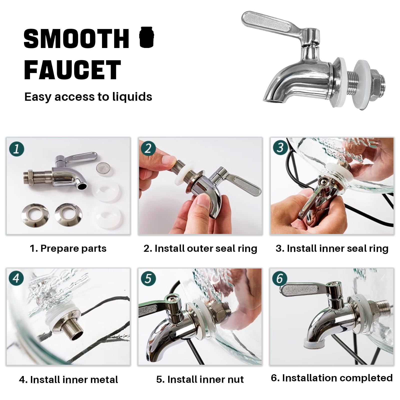 Lechera De Acero Inoxidable De Alta Resistencia Jarra De Leche HerméTica De Acero Inoxidable Con Tapa Y Grifo Para Almacenar LíQuidos Y SóLidos,5L