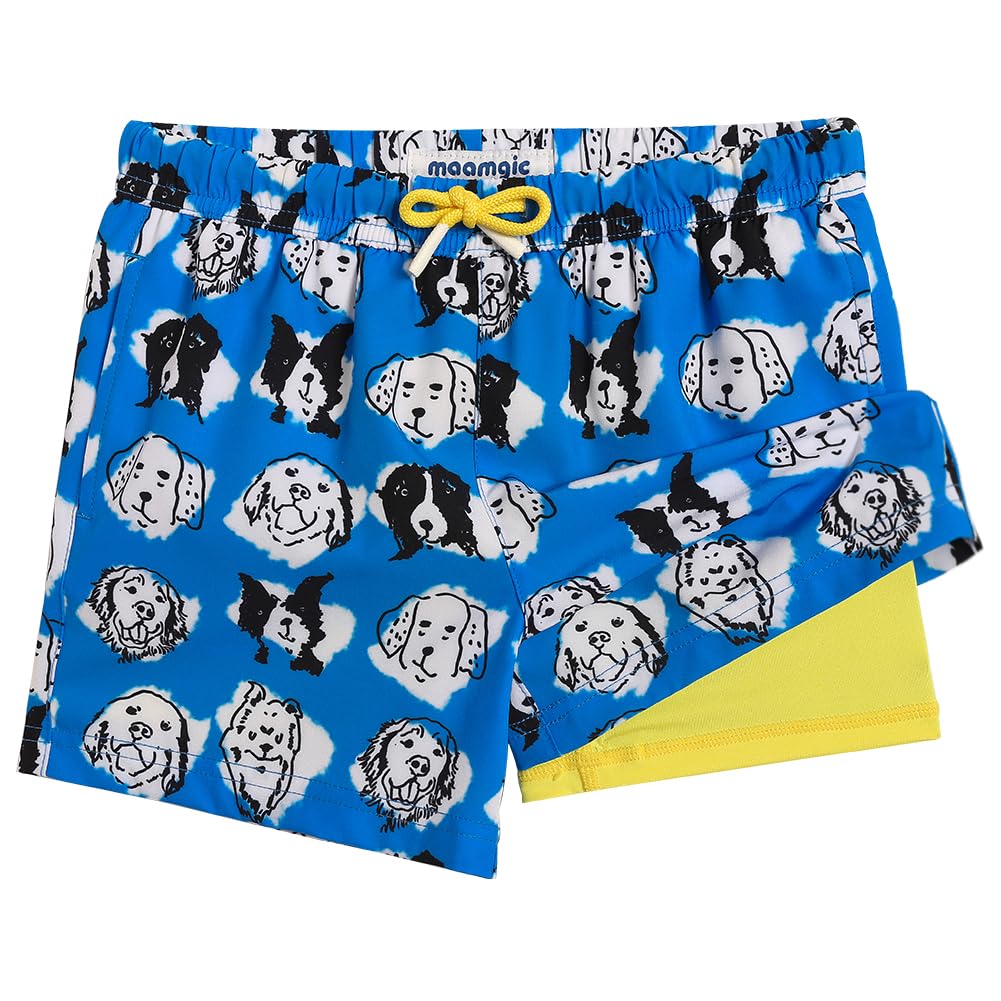 MaaMgic Boys Swim Trunks with Compression Liner Toddler Stretch Quick Dry Swim Shorts Quick Dry 2 in 1 Beach Shorts — view 20