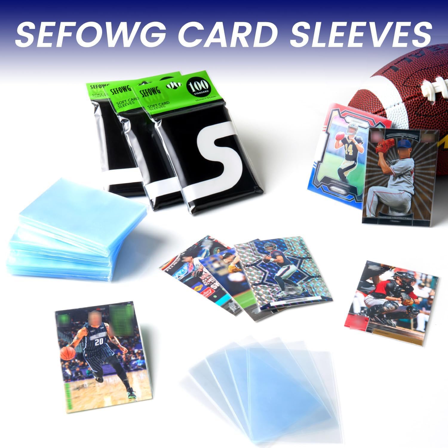 Amazon.com: 600ct Clear Card Sleeves for Trading Cards, Baseball Sports  Soft Sleeves, Ultra Soft Plastic Card Protector Sleeve for Football, MTG,  PKM, Game, Standard Cards : Toys & Games