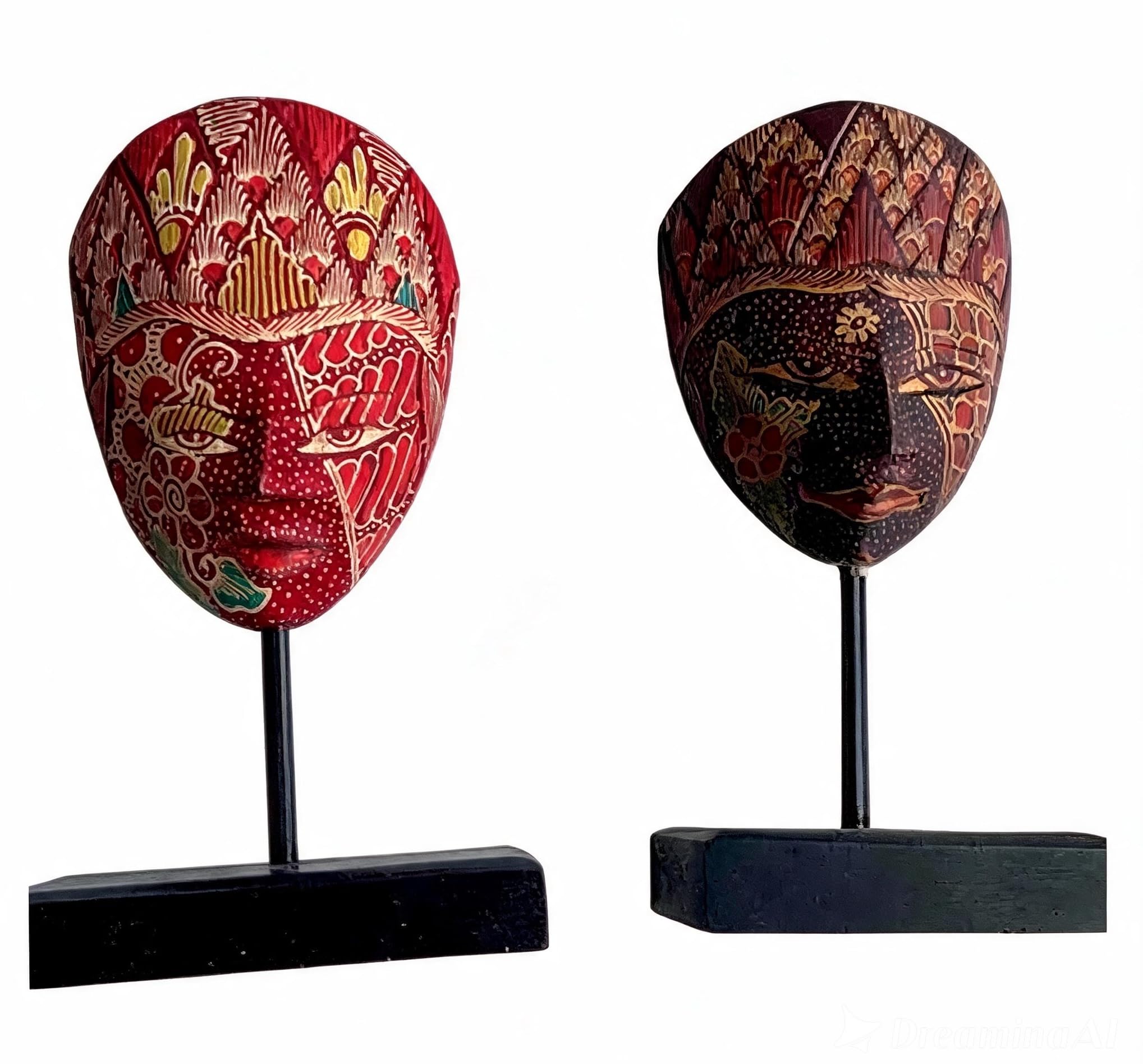 Panji Masque debout : sublimez un meuble vide avec cette figurine décorative moyenne