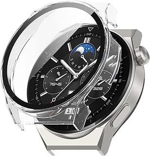فرونجرت هيكل ساعة هواوي جي تي 3 برو 46 ملم بولي كربونات + غشاء شاشة مقسى جميعها متضمنة جراب مضاد للصدمات لساعة ووتش GT3 شفاف