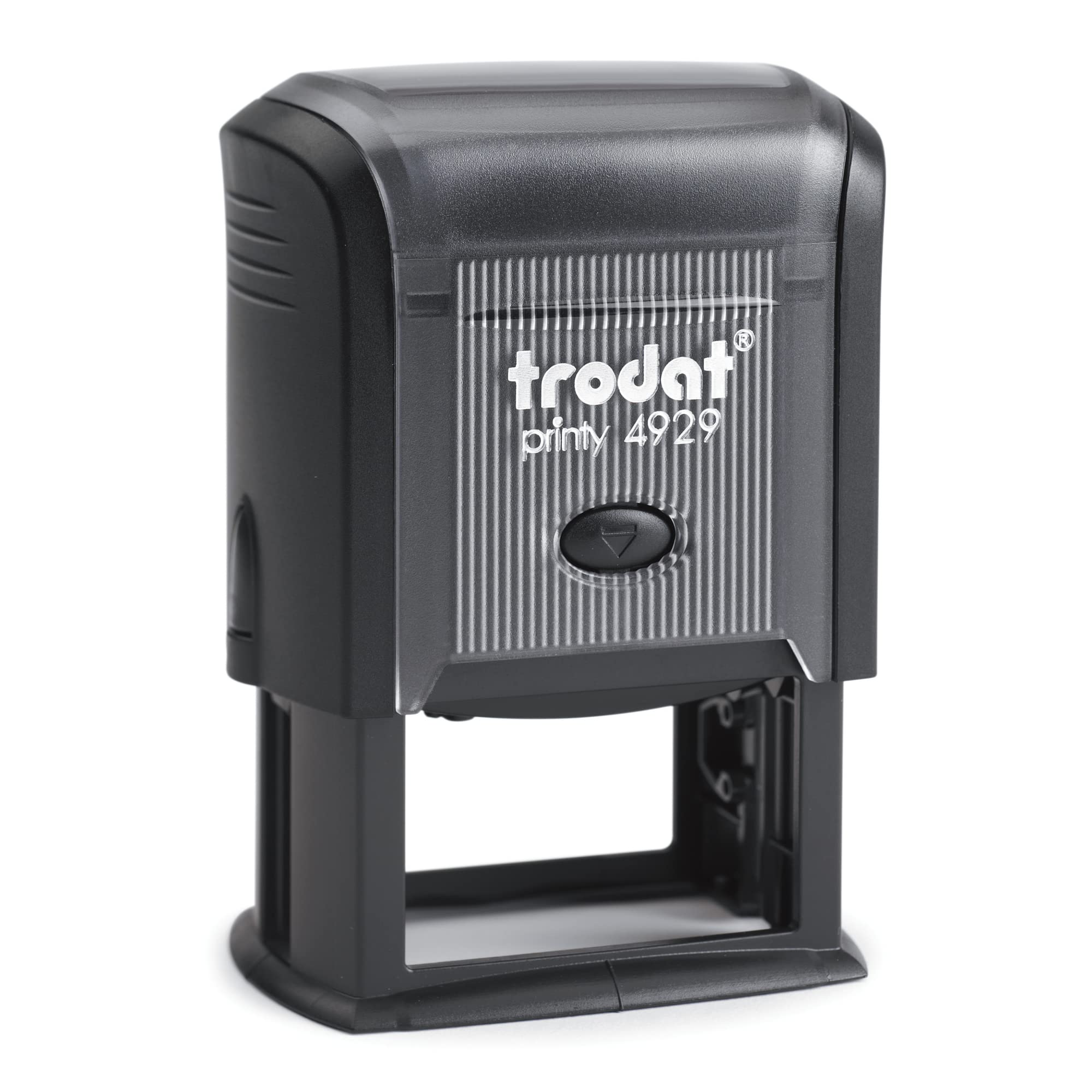 Trodat Printy 4929 Timbro Personalizzato Autoinchiostrante, Max 6 righe, Dimensione Impronta Grande 50x30 mm, Nero, Cartuccia Inchiostro Nero, Ideale per Grandi Superfici, Shopper, Carte da Pacco