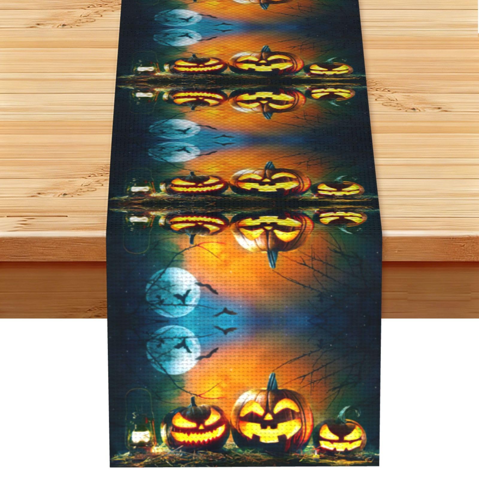 Halloween Pumpkin Stylish Printed Table Cloth, Decorative Table Runner 13x72in for Home, Party and Banquet Home Decor