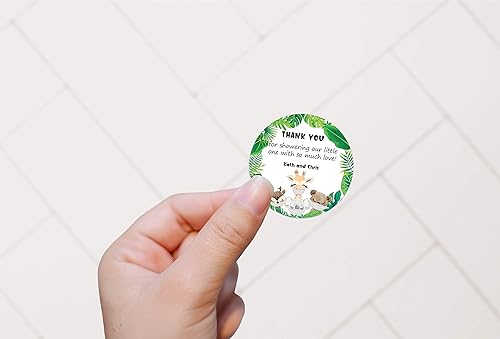 Miniatura 7 de Calcomanías personalizadas para baby shower, juego de 36 calcomanías personalizadas para baby shower, regalos de agradecimiento, hoja plana