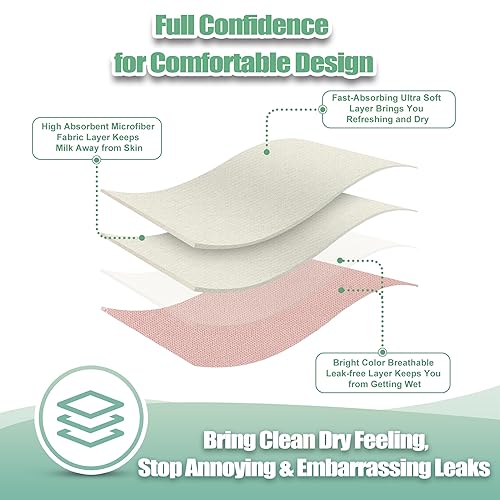 Miniatura 74 de wegreeco Almohadillas para lactancia materna (paquete de 14) + bolsa de lavandería y bolsa de almacenamiento de viaje, opción de 4.7 pulgadas, Pasta