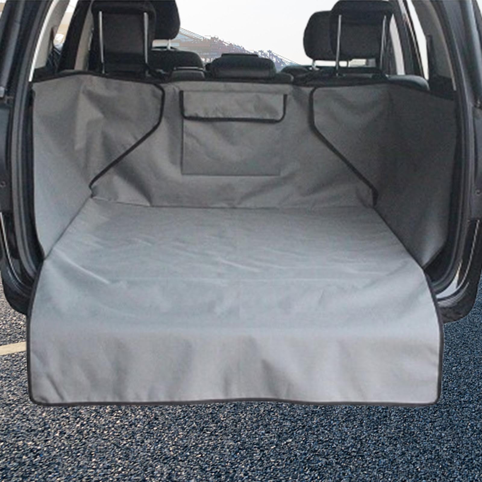 Hunde Kofferraum Schutzmatte Auto Kofferraumauflage Hundematte Sitzschutz Wasserdichtes Und Kratzfestes Oxford Material für Tierhalter Autopflege Reis, Grau, 147cmx105cm