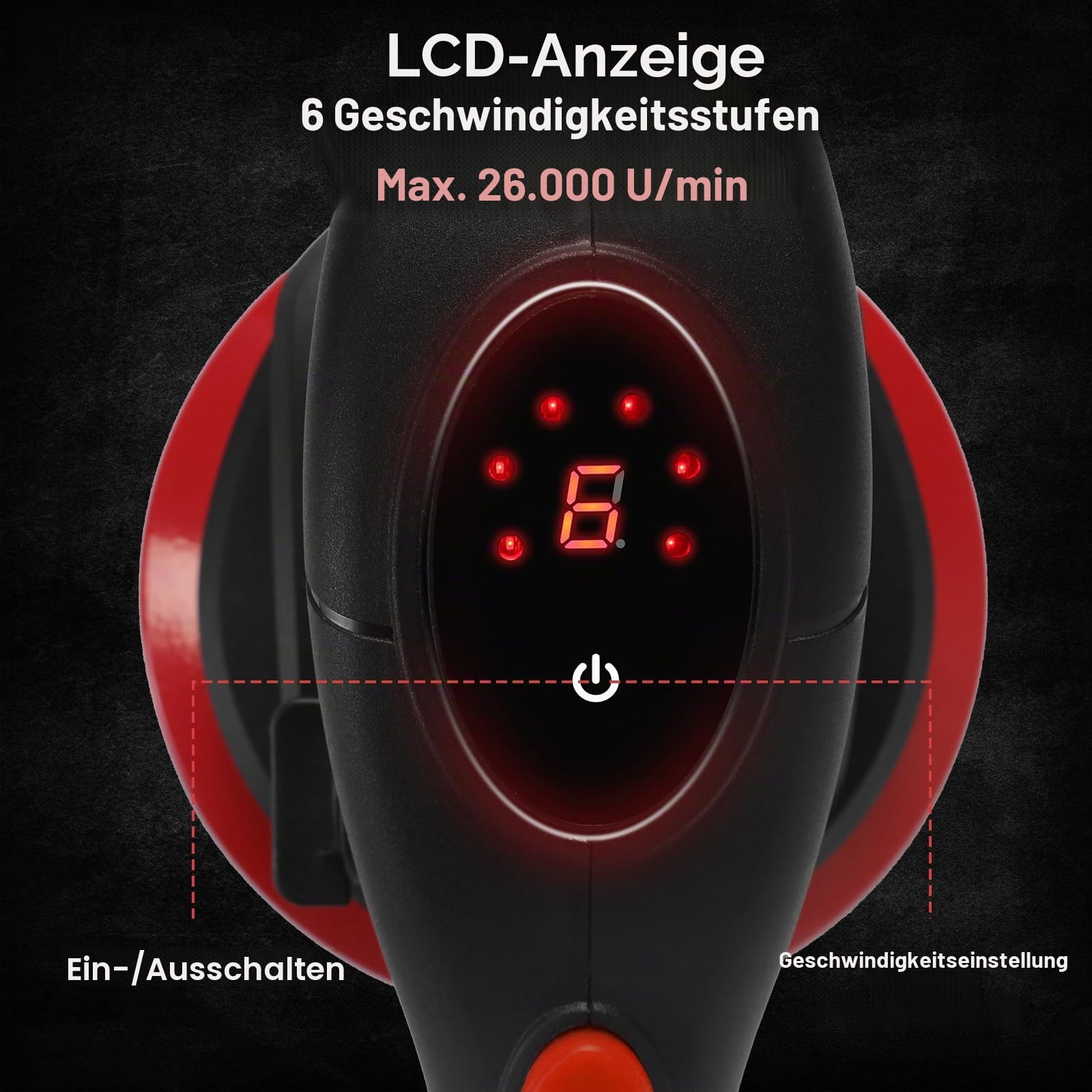DEWINNER Fliesenvibrator, Fliesenmaschinen 6 Gänge Einstellbar, Fliesenrüttler mit akku Vakuum Saugheber für 0,3-2m Fliesen, 120kg Adsorption (Mit 2 Akkus und LCD-Display)