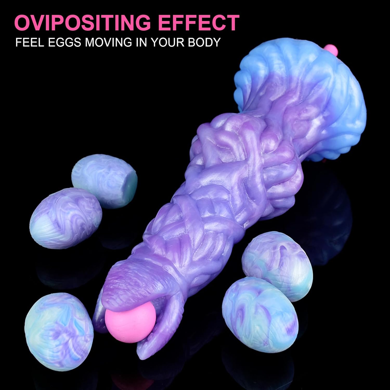 Inflate Pump Ovipositor Hollow Tunnel with 5 Silicone Eggs for Women Adult Sex Toy for Couples Masturbation (YC-KN2142-ZTOR)